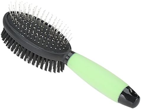 TAILMATE Double Sided Pin And Bristle Brush Comb for Long Haired Dogs&amp;Cats (Green, 2-in-1 Brush)
