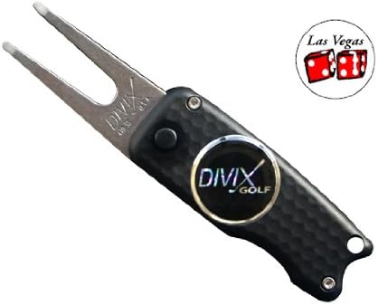 Divix DX Switchblade Divot Repair Tool with Las Vegas Magnetic Ball Marker (Black)