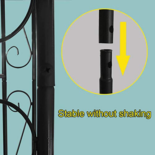 SYLJ Rosenbogen Torbogen aus Metall mit Tür, 215 x 115 x 43 cm Stereoskopischer Gartenbogen, witterungsbeständig,für… – Bild 7