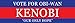 Vote For Obi Wan Kenobi Funny Political Bumper Sticker