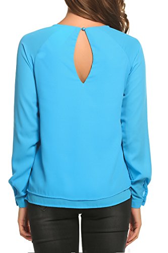 HS1167 Women's Light Blue Long Sleeve New DimensionÂ® Stretch Poplin Shirt