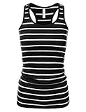 JJ Perfection Women's Casual Essential Striped & Solid Racerback Tank Top