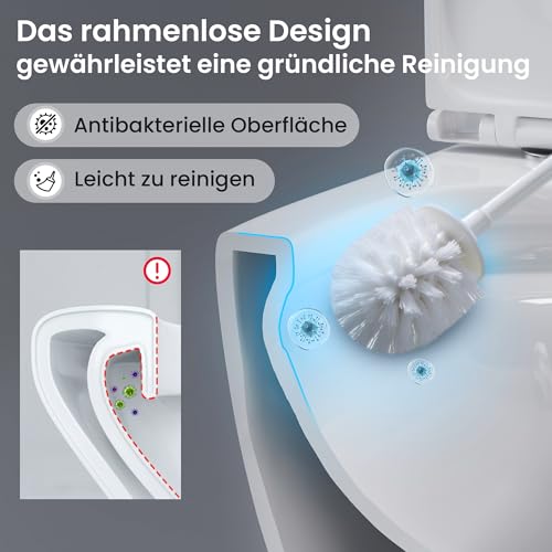 Casta Diva Suspended WC without Rinsing Edge, 360° Superspin Wall Toilet, UF Bowl, Completely Closed, Silent Soft-Close Seat, Dimensions 48.5 cm, Ideal for Bathroom and Guest Toilet