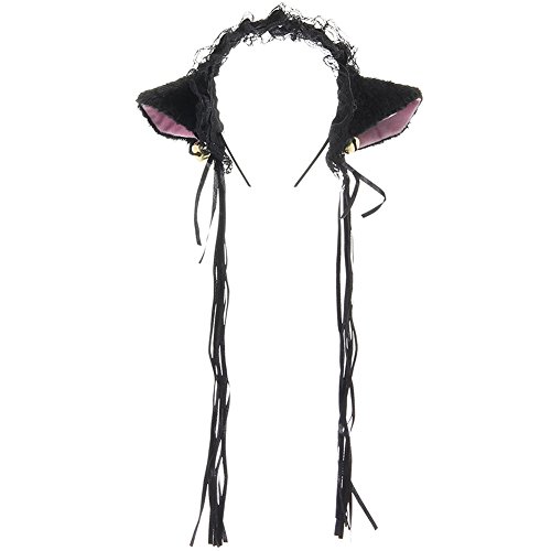 Ztl Cute Cat Ears Headband Lace Tassel Bell Women Girls Cosplay Headwear Prop