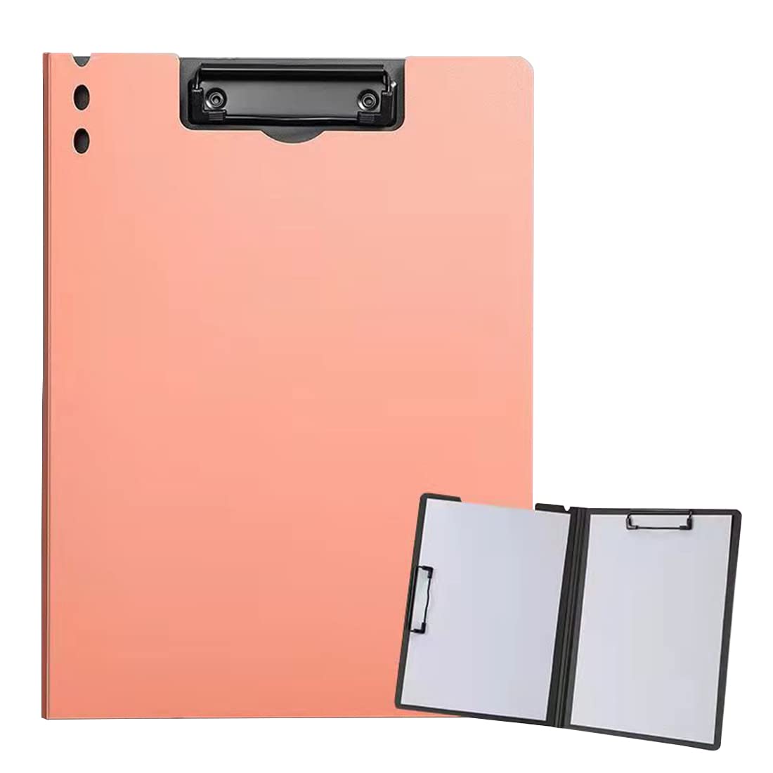 ZMREN Clipboard, A4 Plastic Clipboards with Double Clip, Standard A4 Letter Size Clipboards, Suitable for Office Workers, Students, Teachers (31.5 cm x 22.5 cm) - Pink