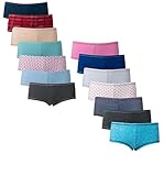 Emprella Women’s Boyshort Panties (10-Pack) Comfort Ultra-Soft Cotton Underwear