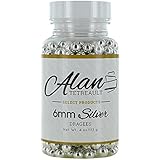 Silver Dragees 6mm, 4 Ounces by Chef Alan Tetreault