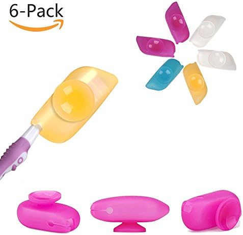 Eiker Toothbrush Covers Pack of 6, Food-Grade Silicone - Great for Home, Outdoors &amp; Journey