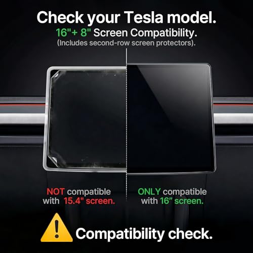CYBERBEANS 16 inch + 8 inch screen protector for Tesla Model y Juniper 2026 | Tempered Glass Accessories Anti-Fingerprint, Bubble-Free, 9H Hardness, With Installation Kit