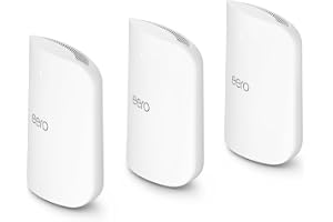 Amazon eero Max 7 mesh wifi system with eero Plus annual (auto-renews) - Supports internet plans up to 10 Gbps, Coverage up to 7,500 sq. ft., Connect 750+ devices, 3-pack