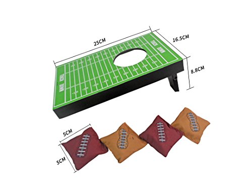 SPORT BEATS Sportbeats Mini Portable Cornhole Toss Game with 4 Bean Bags,Great for Fun and Stress Relief,Football Design