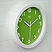 hito 10” Silent Wall Clock Battery Operated Kids Wall Clock Non ticking Sweep Movement Glass Cover Colorful Frame, for Kitchen, Bedroom, Home Office, Living Room Decor (Apple Green)