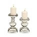 Deco 79 Glass Handmade Decorative Candle Holder Turned Style Pillar Candle Stand, Set of 2 Candlestick Holder 9