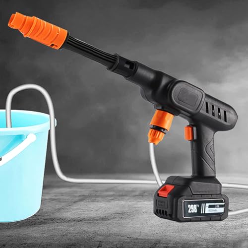 Gyhhxlh Cordless Pressure Washer Gun - 21V 3000mAh Battery (10Pcs), 9-12M Range, 0-180° Nozzle for Cars/Fences/Boats, Portable Power Cleaner (black)