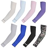 Kmool UV Protection Arm Sleeves for Men Women Golf Other Outdoor Sports 8 pairs