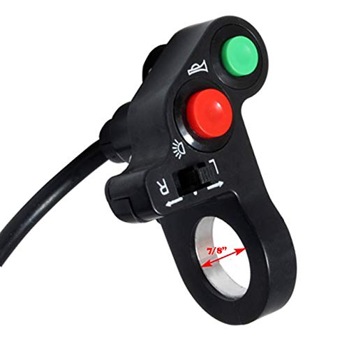 Yibid Motorcycle Turn Signal Light Horn 12v DC Switch Offroad On/Off Multi-function for 7/8'' Handlebar Dual Sport Dirt Bike Scooter Electrombile Modify Spotlight Cruiser Motocross Electrical Moped