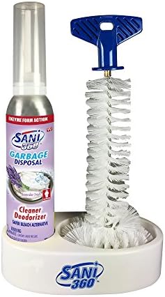 SANI 360° Sani Sticks Garbage Disposal Cleaner Kit — Lavender Scent, 10oz Bottle of Foam with Cleaning Brush and Tray - 8 to 10 Uses