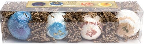 MakersKit All-Natual Bath Bomb Collection- 4 Large Bath Bombs Made with Organic Shea Butter (The Woods Collection- Sandalwood, Eucalyptus,Citrus and Chamomile)