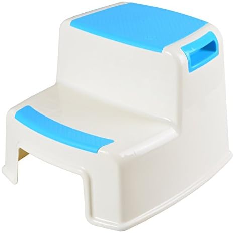 Ripple Stream 2 Step Safty Stool for Toddler Baby Potty Training, 250-Pound Capacity, Premium Child Stepping Stool with Anti-Slip, Textured Surface (Blue)