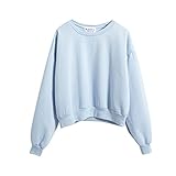 ROPALIA Teen Girl's Casual Crew Neck Sweatshirt Tops Outerwear