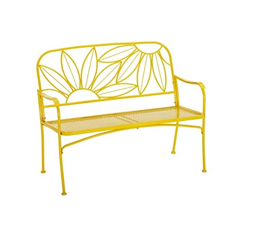 Hello Sunny Outdoor Patio Bench, with Armrests,rounded Corners and a Sturdy Frame, Enhances the  ...
