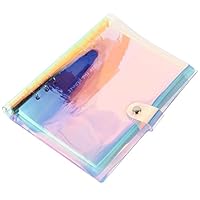 Chris.W A5 6-Ring Binder Cover Refillable Notebook Shell with Snap Button Closure for Ring-Bound Planner Pages, Dazzling Rainbow Color(Inner Paper Not Included)