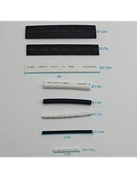 Tubos termorretráctiles para reparación de alambre y empalmes eléctricos, surtidos en caja de herramientas (150 unidades, color negro y blanco 8 tamaños)