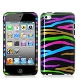 Rainbow Zebra (Front & Back) Graphic Case - for LE iPod Touch 4G