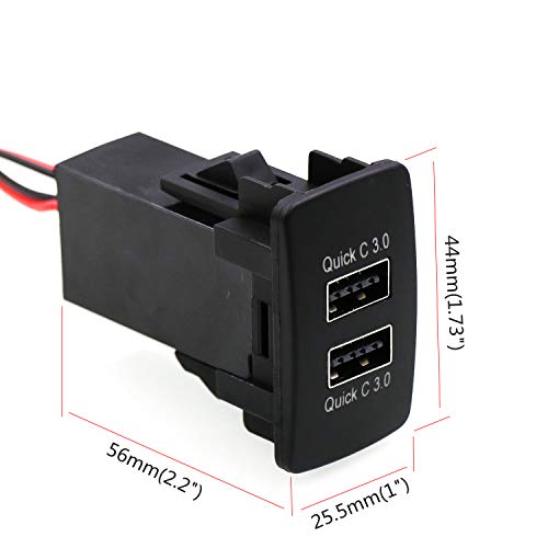 QC3.0 Dual USB Power Socket, Quick Charge Car Charger USB Adapter for Smart Phone PDA iPad iPhone Android GPS Use for Honda