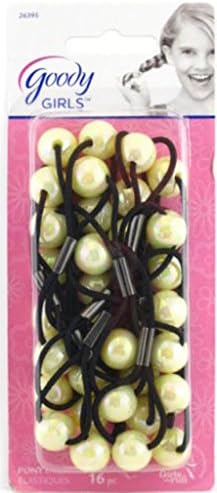 Goody Styling Essentials Girls Mosaic Twinbead Ponytailer, 16 Count - White