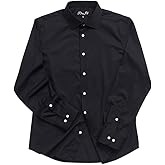 Men's Long Sleeved Shirt Solid Color Business Casual Button up Shirt