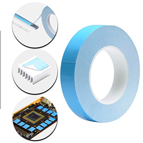 Nicelux 20mmx10 Meters 0.3mm Thickness Double Side Adhesive Thermal Conductive Tape for Heat Sink of LED Light,PC and More, Electrically Insulated,1 Reel Pack