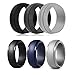 WANTech Silicone Wedding Rings for Men, 6 Pack Silicone Rubber Wedding Bands, Weight Training, Sports, Military, Work, Hunting, Exercise Travel and Outdoors