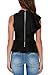 Dearlovers Women Zip Back Solid Blouse Top XX-Large Black