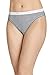 Jockey Women's Underwear Plus Size Classic French Cut - 3 Pack, Grey Heather/Simple Stripe/Black, 8