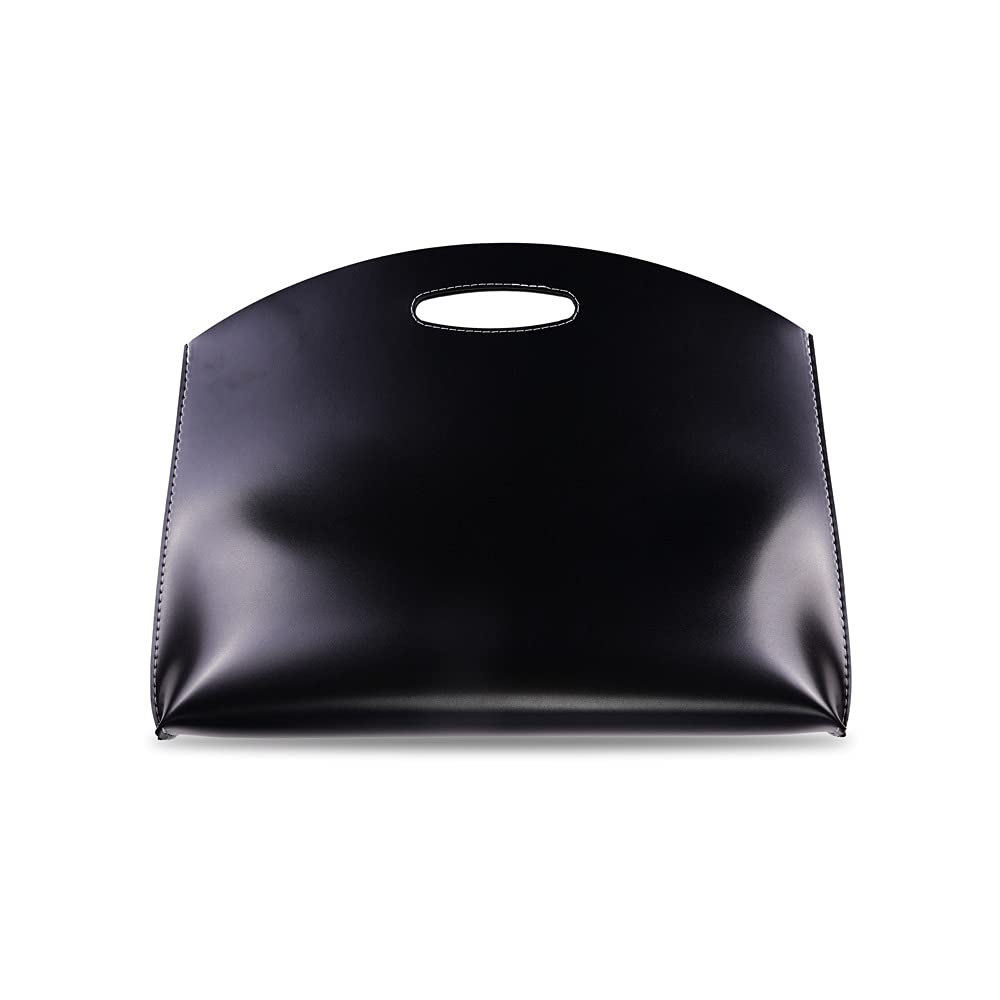 Hosoncovy PU Leather Handbag Laptop Sleeve Bag Carrying Case Storage Business Bag for MacBook Air/MacBook 14 Inch / 13 Inch Laptop (Black)