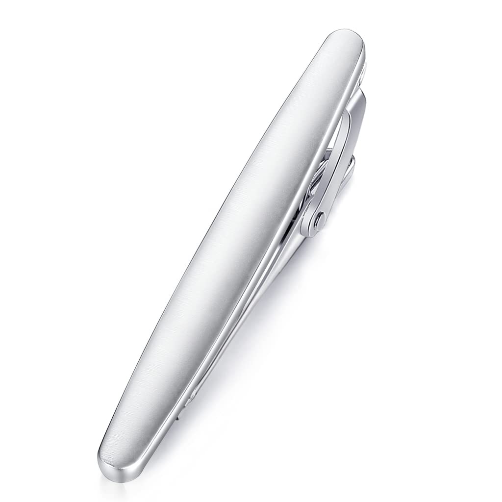 HONEY BEAR 2.12" Tie clips Bar for Men - Normal Size Stainless Steel 5.4cm