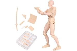 PINSOMM-US Action Figures Body Kun DX & Body-Chan DX PVC Figure Model Drawing SHF Children Kids Collector Toy Gift with Box, Drawing Mannequin Figure Models for Artists (Skin Male)