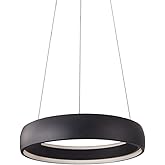 Halo - 62W LED Pendant-4.25 Inches Tall and 24.38 Inches Wide-Black Finish