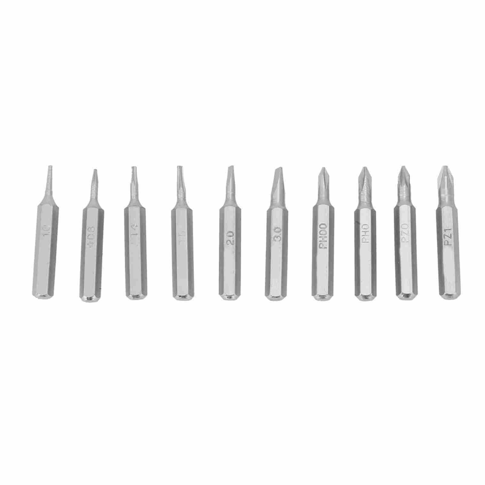 10PCS 4mm Shank Screwdriver Bits Set Repair Tools Replacement, PH00/PH0/Z1/Z0/3.0/2.0/1.0/T5/T4/Star 08