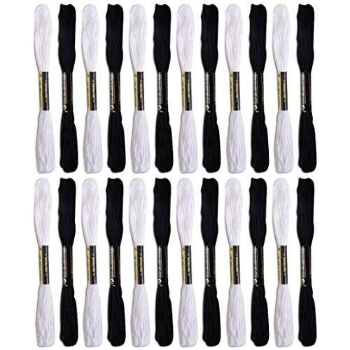 Art Craft Supplies, 24 PCS Cross Stitch Lines Skeins Stranded Cross Stitch Floss Cotton Embroidery Thread 8M