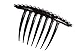Caravan Hand Decorated French Twist Comb In Black Banding of Swarovski Crystal Stones, Large, .65 Ounce
