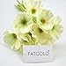 FATCOLO Fresh Artificial Mini Real Touch PU/Latex Corn Poppies Decorative Silk Fake Artificial Poppy Flowers for Wedding Holiday Bridal Bouquet Home Party Decor Bridesmaid Bouquets (White)