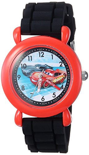 Disney Boy's Cars 3' Quartz Plastic and Silicone Casual Watch, Color:Black (Model: WDS000452)