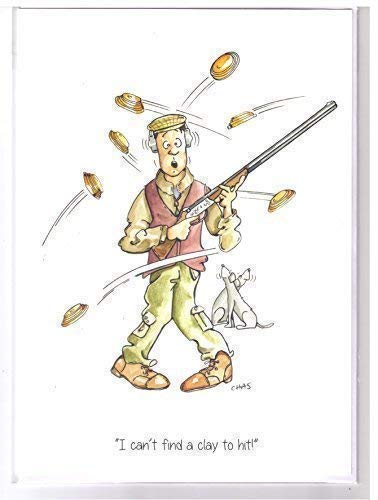 Farm Cottage Brands I can't find a clay to hit! A5 Clay Pigeon Shooting Greeting Card with envelope - blank inside for your own message (AC20)