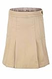Bienzoe Girl's Cotton Stretchy Twill School Uniforms Pocket Pleated Skirt