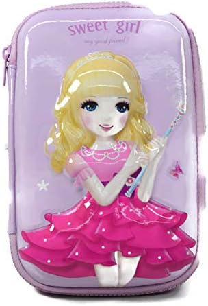 ArtBee Multi-Layer Large Capacity Hardtop Eva Pencil Case Big Pencil Box with Compartment for Kids/Teenager - Multi Color (Sweet Girl)