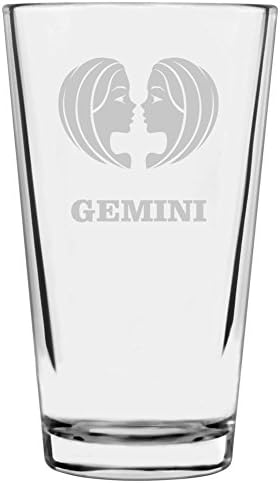 Zodiac Sign Etched All Purpose 16oz Pint Glass (Gemini)