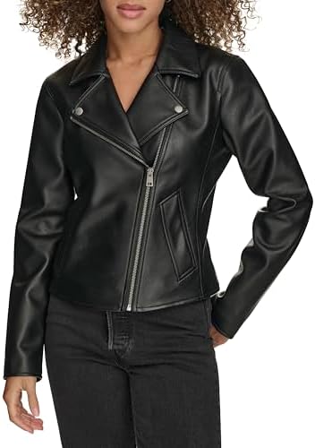 Levi's Women's Faux Leather Belted Motorcycle Jacket (Standard and