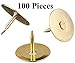 Hamosky Thumb Tacks Round Head Push Pins Office Drawing Pins for Home,School,Brass/Gold Color,Pack of 100 Pieces